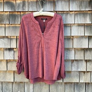 Cable & Gauge Mauve Embroidered Blouse